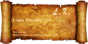 Lupu Karméla névjegykártya